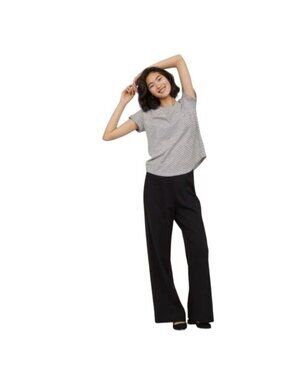 H&M Black Wide-Leg Relaxed Fit Pull-On Pants Lightweight Flowy